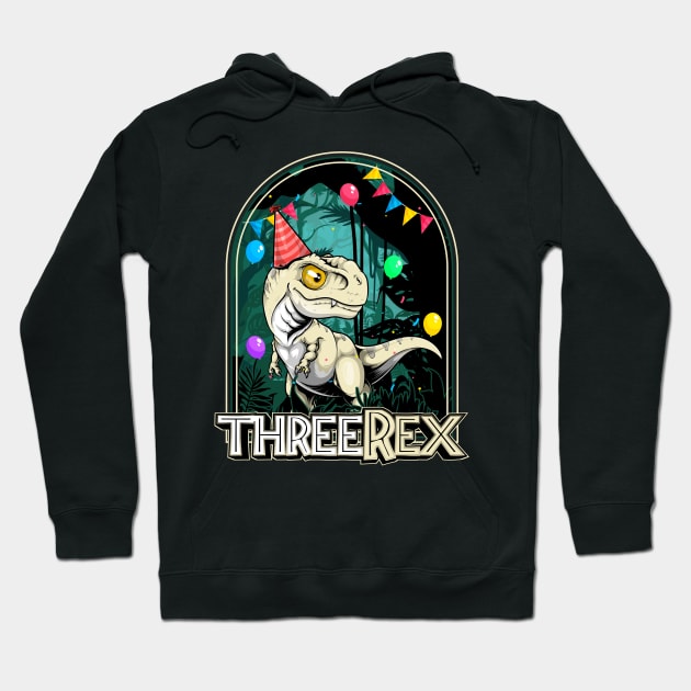 Trex's 3rd year birthday Hoodie by Wagum Std